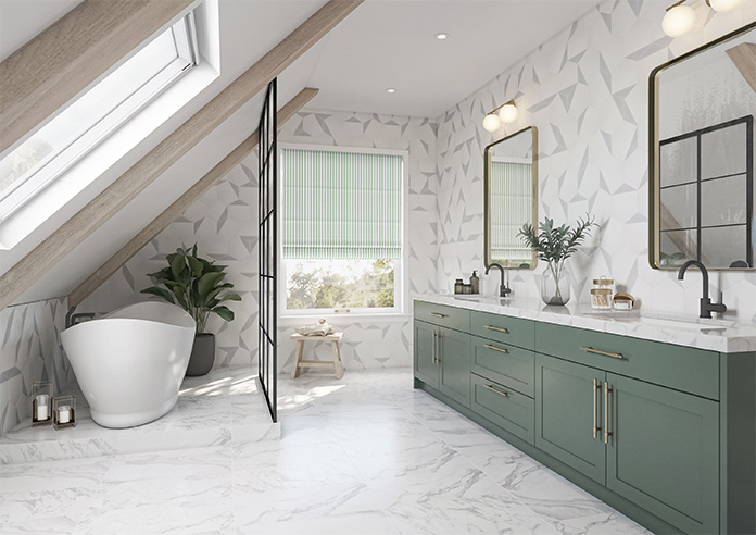 Lace Stripes, Emerald - Twist&Fit Roman Blind - Image 6